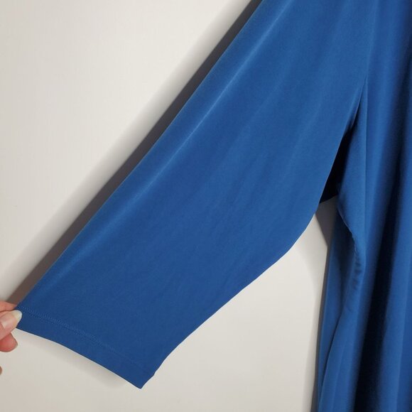 Susan Graver Womens Modern Essentials Liquid Knit A Line Tunic Top size 3XP Blue - Picture 3 of 9